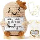 6 x Thank You Gifts for Women Emotional Support Crochet Plush, Administrative Professional Day Gifts Easter Basket, Handmade Potato Crochet Employee Appreciation Gift Set for Teacher Women Coworker Nurse