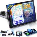 11.5 Car Stereo with Apple CarPlay, 2K Single Din Radio 4G+64G Android Auto Touch Screen,8 Core Wireless Car Play Audio Receivers Head Unit Display with Bluetooth/4G LTE/DSP/SWC/Mirror Link