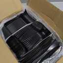 1,000 Plastic Disposable Cutlery Bulk Variety Pack Black Medium Weight Includes 334 forks, 333 knives, 333 soup spoons, Disposable Silverware Plastic Cutlery