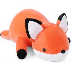 Weighted Stuffed Animals, 24" Weighted Fox Plush Toy 4.2 Lb Soft Pillow Cute Giant Plushie Gifts for Kids & Adults(Fox)