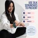 Blissy Silk Scrunchies (3 Pack) - 100% Pure Mulberry 22 Momme 6A High-Grade Fibers Scrunchie for Straight & Curly Hair (Emerald, Regular)