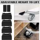 Furniture Lifter Tool, Appliance Furniture Metal Lifters for Heavy Furniture Movers Sliders Wheels Easily Safe to Move Sofa Refrigerator Washing Machine (1 Lifter Tool 4 Raise Blocks) Grey
