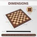 Wooden Chess Board 16 Inch - Professional Tournament Chessboard Only, Premium Wood Board Game with Notation, Scratch-Resistant UV Coating, Portable Table Chess Board No Pieces with Gift Package