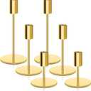 6pcs Gold Color Candlestick Holders Metal Candle Holders for Candlesticks Tall Taper Candle Holders for Home Deco, Wedding,Dinner,Christmas Party, Fits 3/4 inch Thick Candle&Led Candles (Gold)