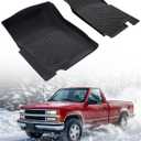 CreekT® Front Floor Mats for Chevy C1500/K1500 1988-1999, for Chevrolet C2500/K2500 1988-2000 2-Piece Set, Heavy Duty All Weather Waterproof Floor Liners Custom Fit for C1500 Truck Accessories