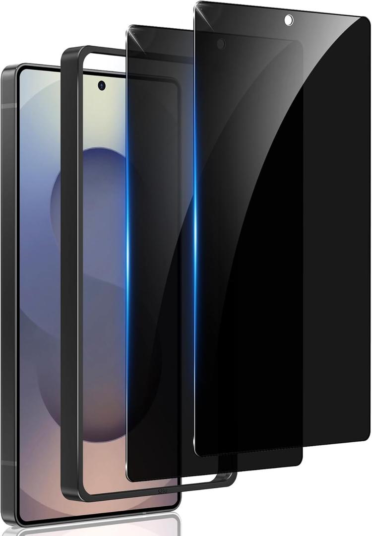 2 Pack for Samsung Galaxy S25 Ultra Privacy Screen Protector Tempered Glass, 25 Anti Spy S25 Ultra Screen Protector, Full Coverage, Case Friendly, Easy Installation (Black)