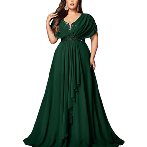 Women's Plus Size Wedding Guest Summer Maxi Elegant Sequin Bridesmaid Dresses A line Long Evening Party Cocktail Gown, XXL