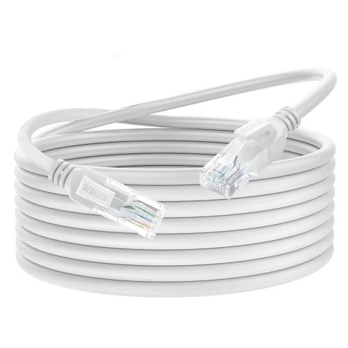 Dutevolns Ultra Flexible Cat 6 Ethernet Cable 10 Feet, Soft 10Gbps Cat 6a Rj45 Network Cable, Gigabit LAN Cord for Mac, PC, Router, Laptop (White)