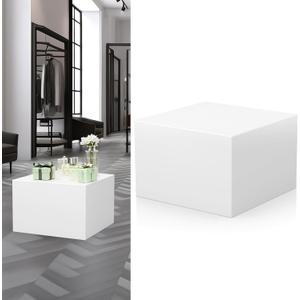 Cube Display Pedestal Stand for Bridal Shop, Square White Display Risers Columns, Party Event Decor Platform Base Showcase for Model Jewelry Clothing Shop Home Exhibition (11.8*11.8*7.87in)
