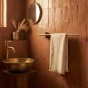 Towel Bar for Bathroom Wall, Towel Holder 20 Inch, Gold Aluminium, No Drill Adhesive or Screw Mount, Modern Minimalist Towel Rack, Kitchen & Bathroom, Wall Mounted