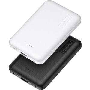 Miady 2-Pack 5000mAh Mini Portable Charger, 5V 2.4A USB-C Output Fast Charging Power Bank for Travel Small Battery Pack Compatible with iPhone 16/15 Galaxy S24/S22 iPad Android Smartphones etc