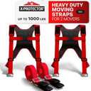 X-Protector Moving Straps - 2 Pairs - Lifting Straps for 2 Movers - Move Furniture Easily and Safely - Perfect for Lifting and Moving Heavy Objects (Adjustable Length 50-118”)