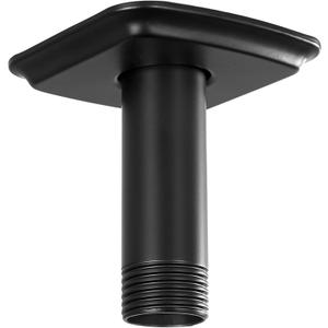 SKOWLL Straight Shower Arm 3 Inch Shower Arm with Flange, Rain Ceiling Shower Head Extension Pipe Replacement, High Pressure & Hard Water Compatible, Matte Black