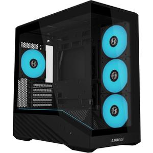 Lian Li VECTOR V100 MINI Micro Form Factor Compact PC Case, Pre-install 4 x 120mm ARGB PWM Fans, Panoramic Tempered Glass, Support Backet-Connect Micro-ATX, 415mm GPU, 360mm Radiator - Black(V100RMIX)