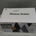 Ourokhome Rotary Cheese Grater Hand Crank, Kitchen Shredder Speed Mandolin Slicer Nuts Grinder with Handle and Drum Blades for Cheese, Vegetable, Walnut, Chocolate, Potato, Carrot, 3 Blades, Black