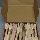 Compostable Wooden Utensils Set - 500 Pieces Disposable Wood Cutlery (200 Spoons, 200 Forks,100 Knives)-Bamboo Utensils And Plastic Silverware Alternative, Heavy Duty Utensils For Party