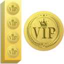 Peacoblue Gold Foil Stickers Seals Official Embossed VIP 2 Inch 100Pcs, Self Adhesive Gold Around Embossing Stickers for VIP Customer Gifts, Invitation Card Decor, Envelope, Certificate of Rights