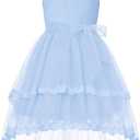 GRACE KARIN Flower Girl Dress Kids Wedding Guest Birthday Party Formal Lace Tulle Princess High Low Dresses 12Y