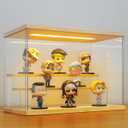 AZEYN Clear Acrylic Display Case with Light , 3 Tier Display Box Stand Assembly Dustproof Protection Showcase for Collectibles Action Figures (12.6×7×9in; 32×18×23cm)