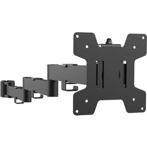 WALI Single Monitor Arm, Universal 3 Tier Arm Fully Adjustable Pole Mount Bracket for WALI Monitor Mounting System (001ARMXL), Black