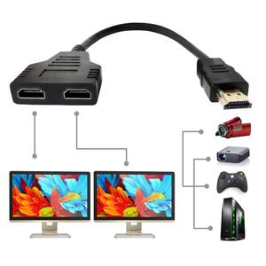 Marmoin HDMI Cable Splitter 1 in 2 Out HDMI Adapter Cable HDMI Male to Dual Female 1 to 2 Way, Support Two The Same Size TVs at The Same Time, Signal One in Two Out 1080P Mirror Only