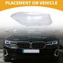 Headlight Lens Cover No.63117271912 Car Front Right Headlight Headlamp Lense Clear Lens Cover for BMW 5 Series 528i 535i 550i F10 2011-2016 PC Clear