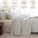 Sanracie Cotton Quilt Set King Size(110"x98"), Khaki Waffle Quilted Bedspread Sets,3Pcs Soft Lightweight King Quilt Bedding Set,Farmhouse Coverlet Quilt Set Shabby Vintage Chic Bedding Set