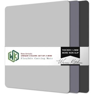 WK Small Flexible Plastic Cutting Boards for Kitchen Set of 3, Non Slip Cutting Mats for Meat, Mini Cutting Board Mats, BPA Free, Dishwasher Safe, 7.3x11.5."