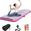 Jospolf 6.6ft Inflatable Gymnastics Air Tumbling Mat Air Cushion for Yoga Fitness Taekwondo Somersault Exercise Training with Electric Pump（Pink）