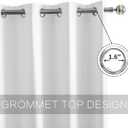 YGO Greyish White Window Valance Blackout Short Curtain Tiers 2 Panels for Kitchen 52 Wide by 24 Long, White Color, 2 Pcs