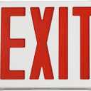 TANLUX Red Exit Sign with Emergency Light, LED Exit Light with Battery Backup, UL Listed, AC 120/277V, Commercial Emergency Lights Combo - 1 Pack (White Housing+Red Letter)