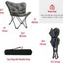 SunnyFeel Oversized XL Padded Camping Chair, Outdoor Butterfly Chair, Portable, Folding, Large Camp Lounge Chairs, Padded Living Room Indoor Chairs Lawn Chairs for Beach,Tailgating,Sport Events,Picnic