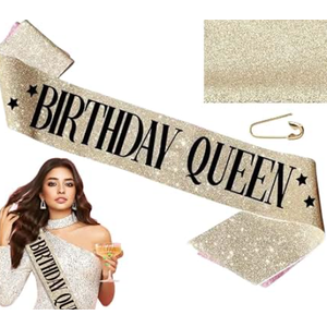 Happy Birthday Ribbon Gold