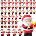 Chunful 50 Pcs Christmas Mini Santa Figurines Holding a Gift Tiny Santa Rubber Figure to Hide and Seek Small Classic Statue Xmas Party Supplies Gifts for Xmas Fairy Garden Home Table Decor