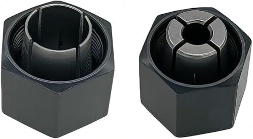 1/ 4" and 1/ 2" Router Collet Kit replace For Dewalt 326286-04 326286-03 Bosch 2610906283 2610906284 Hitachi 323-293 323-421 Big Horn 19691 19693 & RC050DW RC025DW (2 Pck)