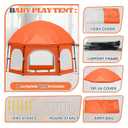 Baby Playpen with Canopy, Portable Outdoor & Indoor Baby Beach Tent for Babies and Toddlers, Foldable Play Yard with Mosquito Net, Travel Play Yard Includes Sand Stakes & Carry Bag