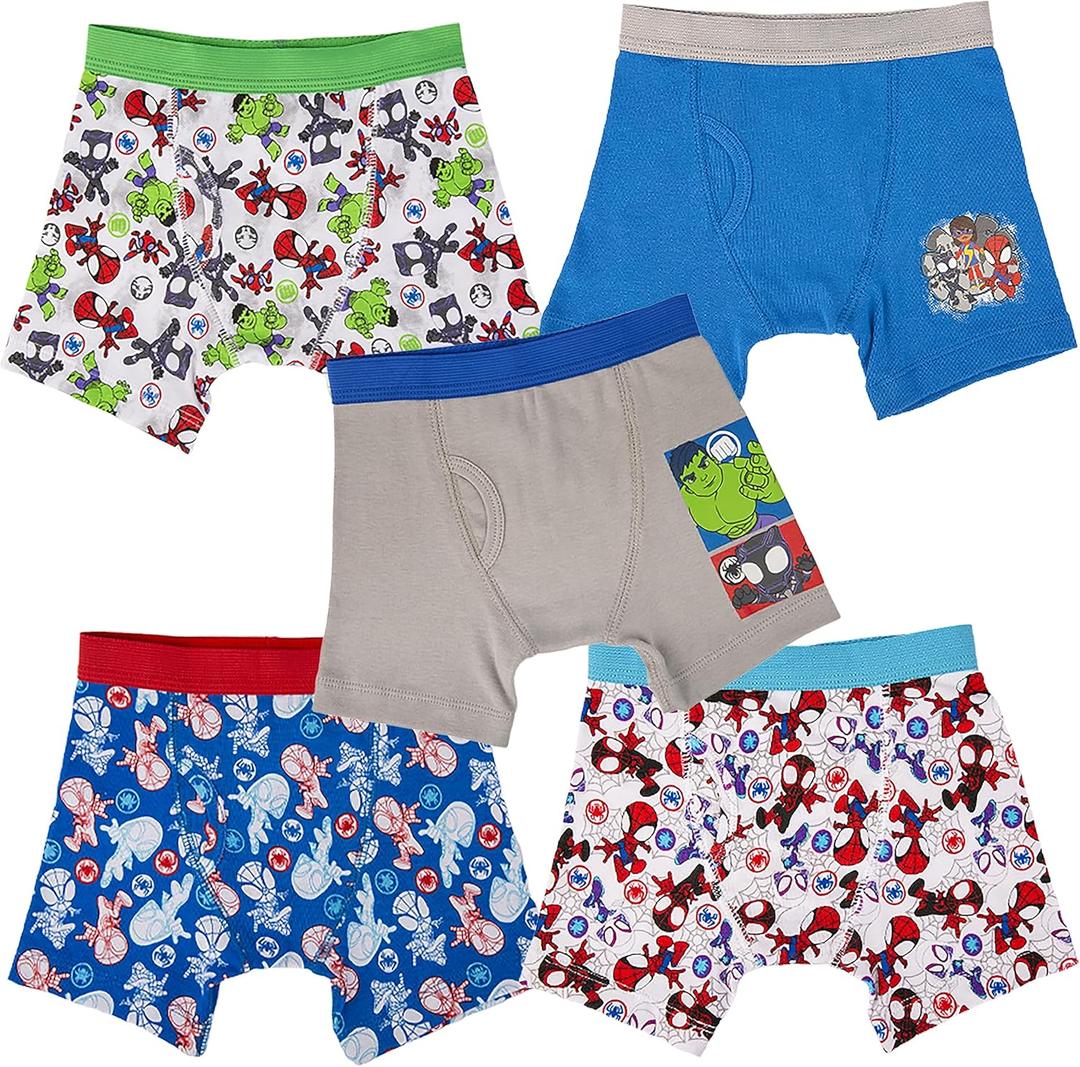 Marvel Boys Toddler Spiderman and Superhero Friends 100% Combed Cotton Underwear Multipacks With Iron Man, Hulk & More, 7-Pack Spiderman ONLY Brief, 2-3T