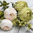 FiveSeasonStuff Vintage Artificial Peonies Silk Peony Flowers and Hydrangeas for Wedding Bridal Home Dcor  Beautiful Floral Centerpiece Arrangement 2 Bouquets (Country Rustic Brown Beige Green Mix)