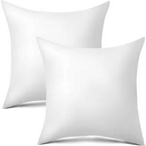 16x16 Pillow Inserts Set of 2, Firm and Fluffy Down Alternative Throw Pillows for Couch, Pillow Stuffing for Couch Sham Filler, Pillow Forms 16x16