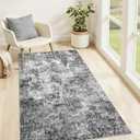 Area Rug Living Room Rugs - 3x5 Large Soft Indoor Neutral Modern Abstract Low Pile Washable Rug Carpet for Bedroom Dining Room Farmhouse Home Office - Grey