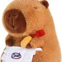 Ditucu Cute Capybara Plush with Cooking Chef Hat Holding Kitchen Shovel Soft Capibara Stuffed Animal Plushies Toys Hugging Gifts for Kids Brown 8.6 inch