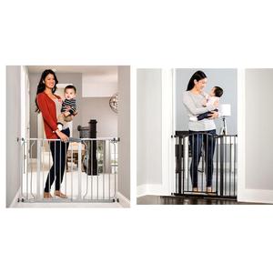 Regalo Easy Step 49-Inch Extra Wide Baby Gate, Includes 4-Inch and 12-Inch Extension Kit & Easy Step Arched Dcor Walk Thru Baby Gate, Includes 4-Inch Extension Kit