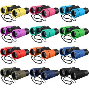 Yunsailing 12 Pcs Kids Binoculars Shockproof Mini Compact Binoculars for Kids Ages 3-12, Bulk Toddler Gifts for Classroom Bird Watching Camping Outdoor Play(Stylish Color)