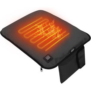 Portable Heated Seat Cushion Outdoor,Heated Stadium Seats for Bleachers,(No Power Bank) Waterproof Seat Pad Great for Camping, Fishing, Office Chair (Black)