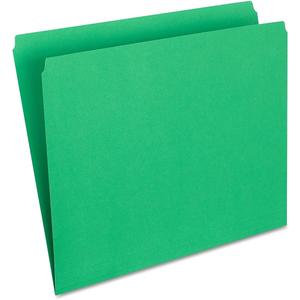 Staples StraightCut TopTab File Folders, Letter Size, Green, Durable Paper Stock, 100/Box