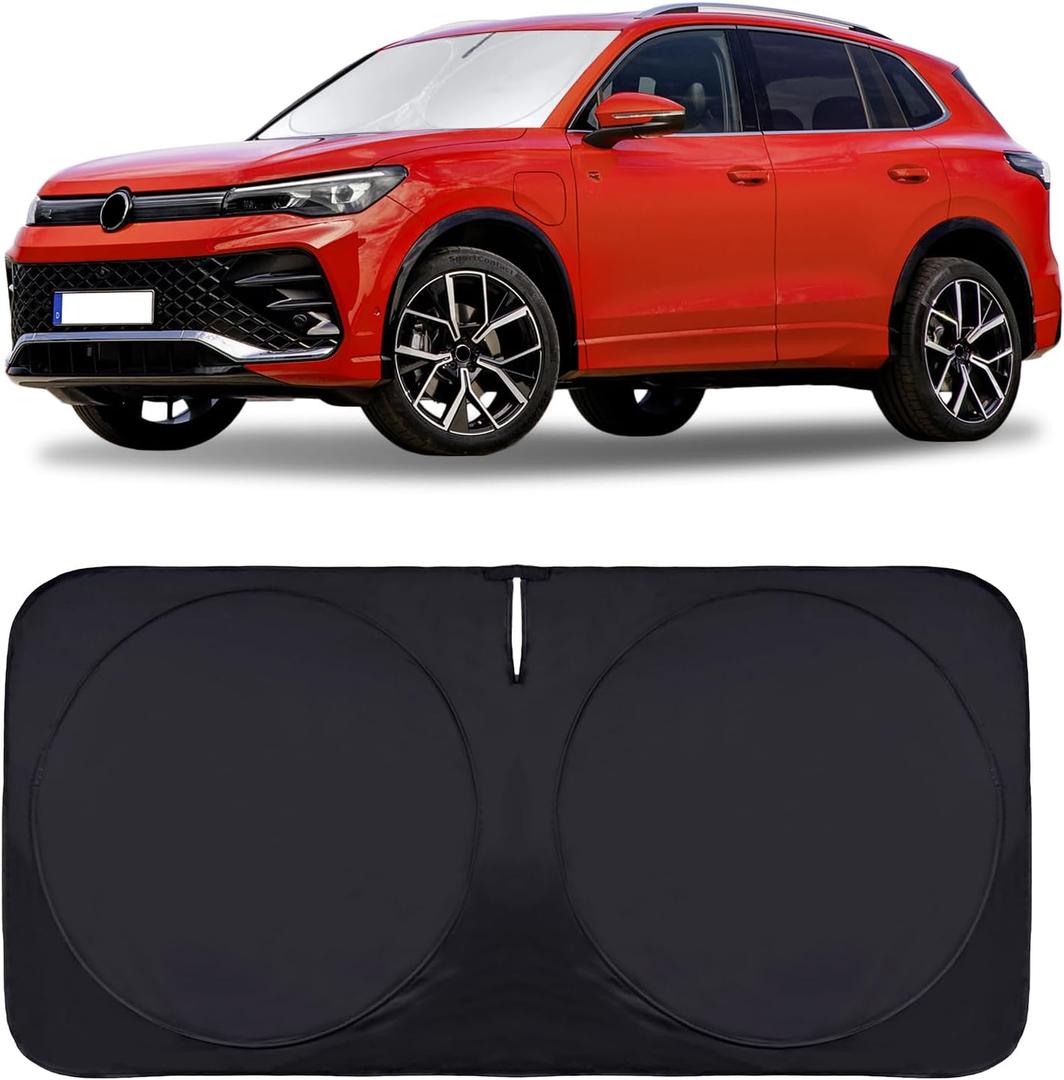 INSAUTO Sunshade for Volkswagen VW Tiguan 2018-2023 2024 2025 Sun Shade Windshield Cover, Foldable Front Window Shield Fit Tiguan SUV Sun Visor Blocks UV Rays Car Accessories