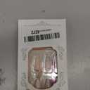 Silver Glitter Press on Nails French Tip Fake Nails Medium Almond False Nail with Rhinestone Design Nude Glossy Artificial Acrylic Full Cover Diamond Glue on Nail for Women Christmas Manicure 24Pcs