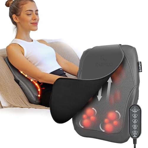 CuPiLo FSA Eligible HSA Back Massager for Deep Tissue Pain Relief, 4D Kneading & Rolling Up and Down Shiatsu Lower Back Massager with Heat for Birthday Gifts for Women and Men