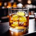 2 x My Favorite People Call Me Pop Pop Whiskey Glass, Funny Pop Pop Gifts, Grandfather Grandpa Gifts from Grandchildren for Fathers Day Birthday Christmas Day, 10oz (Transparent)