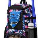 Rolling Baseball Bag Wheeled Softball bag for Adult,Baseball bag with Fence Hook forTeeball Gear,Batting Mitten,Helmet,Bat bag with Shoe Compartment (Pink)